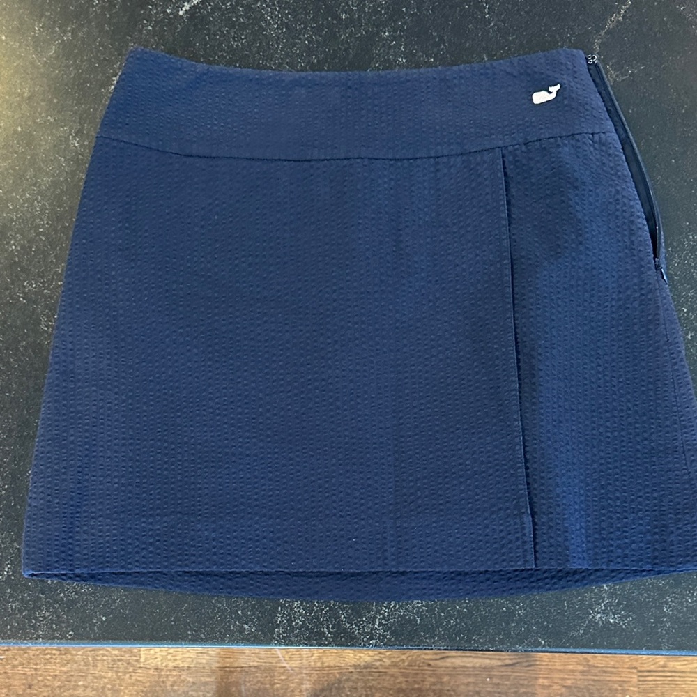 Vineyard Vines Women's Navy Seersucker Mini Skirt